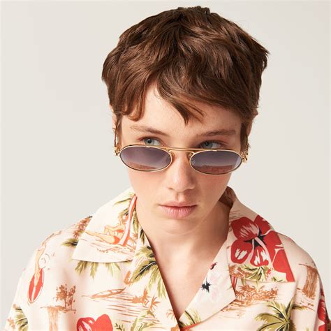 Gradient Iris Lenses Miu Miu Logo Sunglasses 